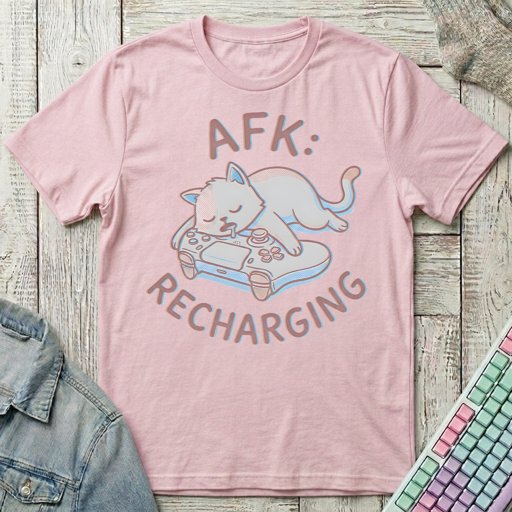AFK Catnap Mode T-Shirt - AFK Catnap Mode_light_pink