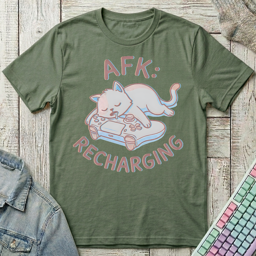 AFK Catnap Mode T-Shirt - AFK Catnap Mode_military_green