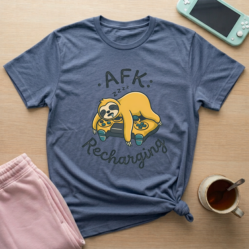 AFK Sloth Mode T-Shirt - AFK Sloth Mode_heather_indigo