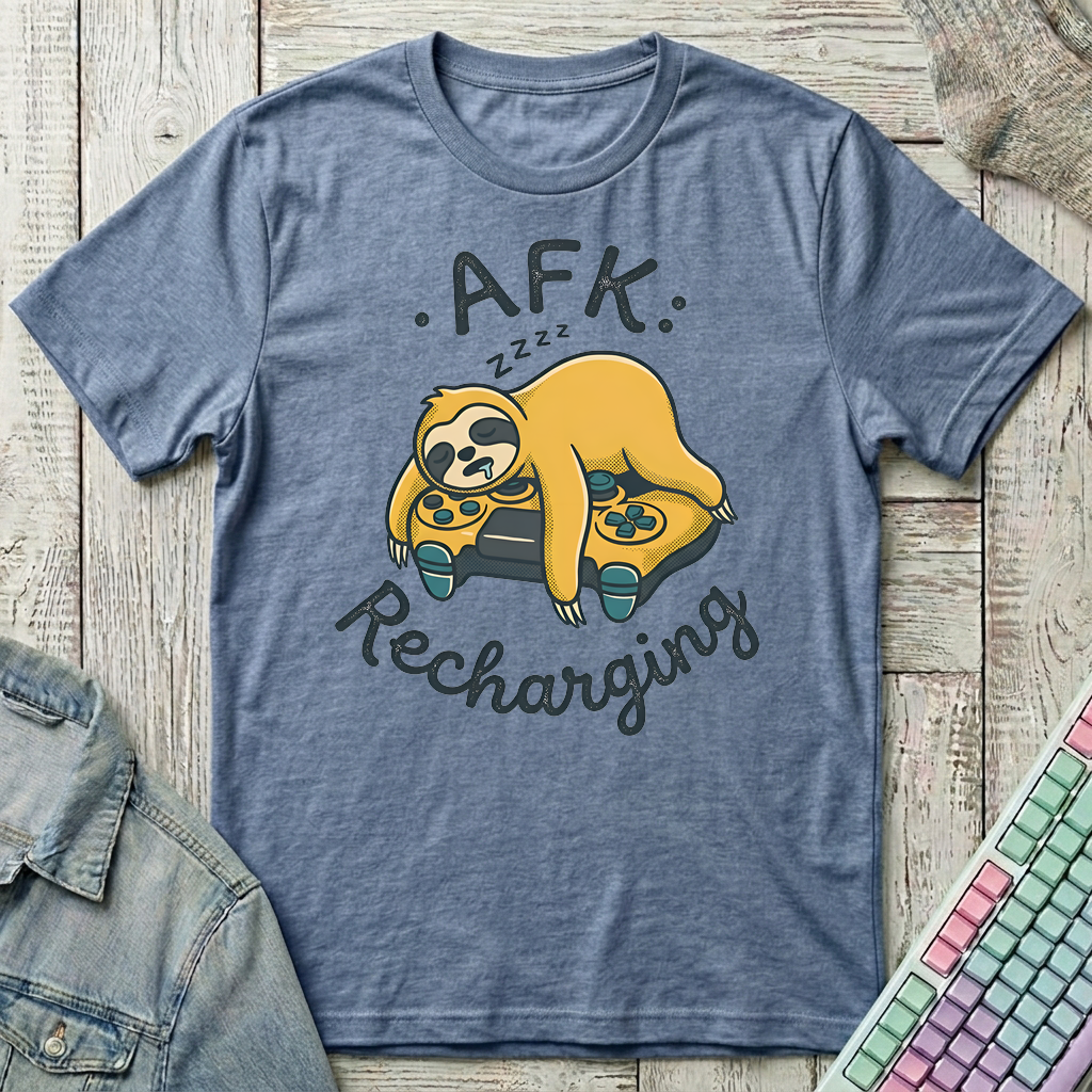 AFK Sloth Mode T-Shirt - AFK Sloth Mode_heather_indigo