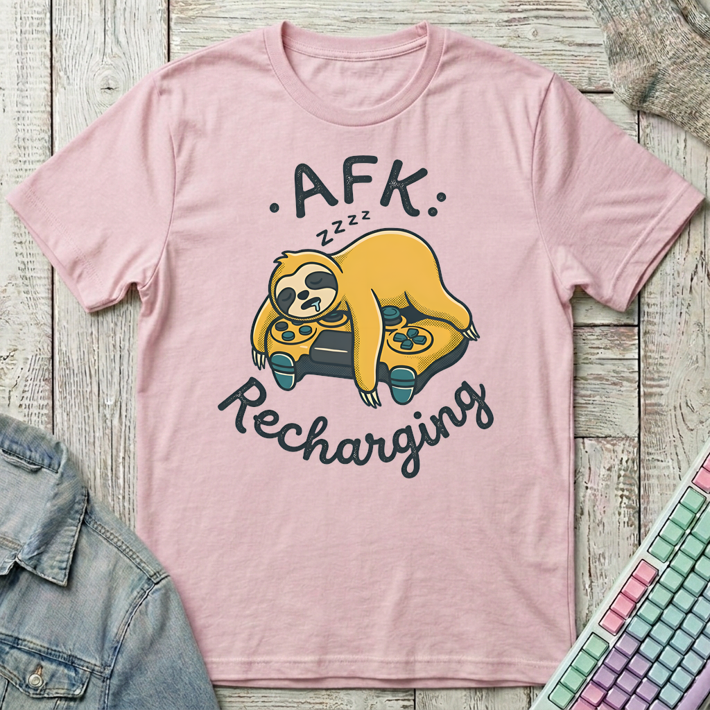 AFK Sloth Mode T-Shirt - AFK Sloth Mode_light_pink