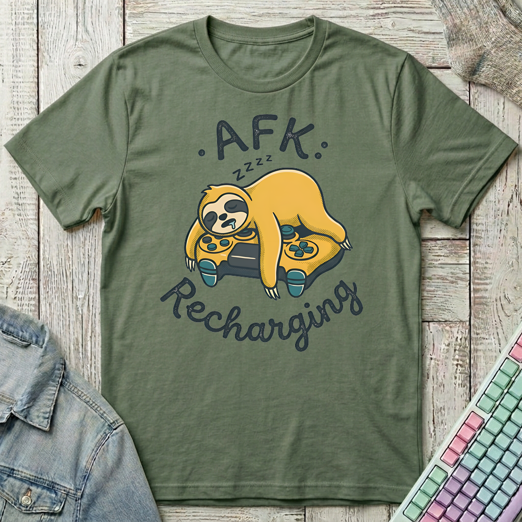 AFK Sloth Mode T-Shirt - AFK Sloth Mode_military_green