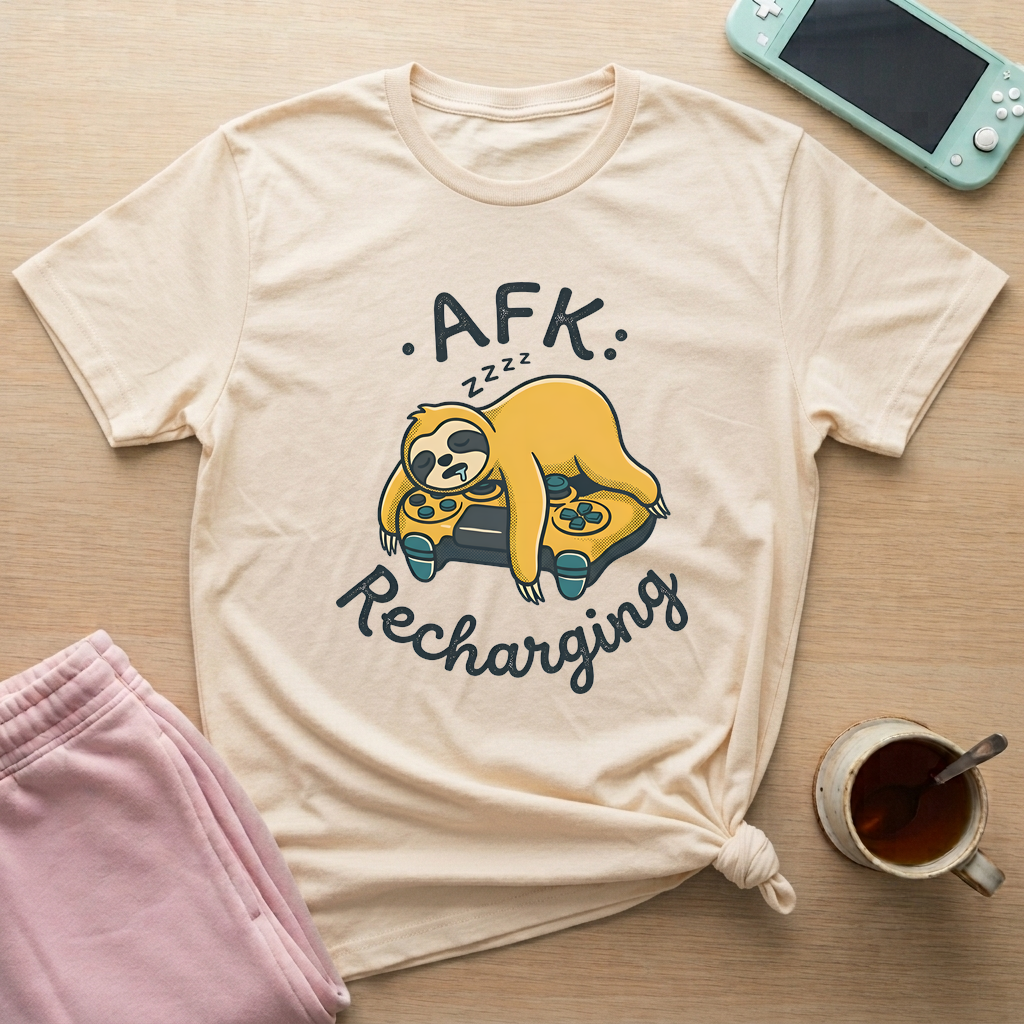 AFK Sloth Mode T-Shirt - AFK Sloth Mode_natural