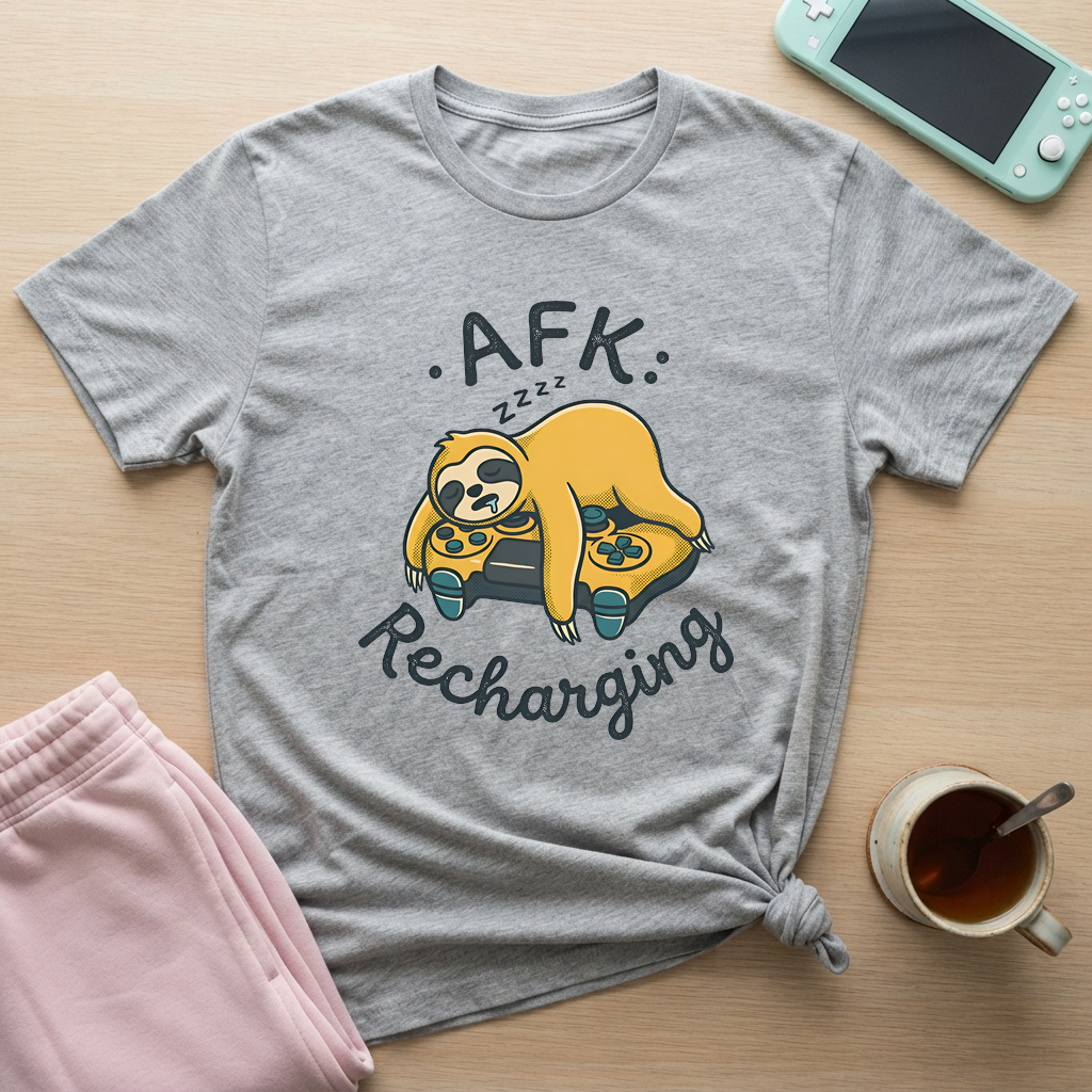 AFK Sloth Mode T-Shirt - AFK Sloth Mode_sport_grey