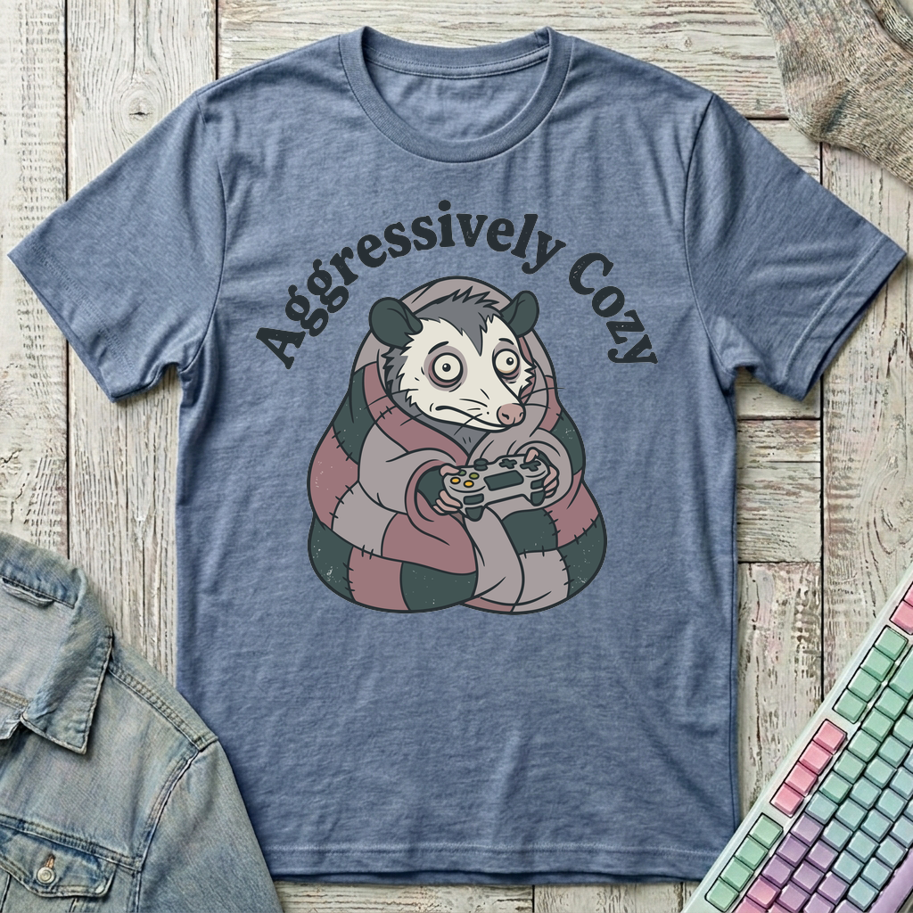 Aggresively Cozzy T-Shirt - Aggresively Cozzy_heather_indigo