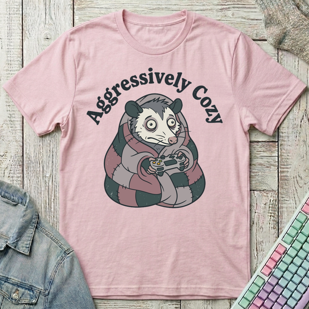 Aggresively Cozzy T-Shirt - Aggresively Cozzy_light_pink