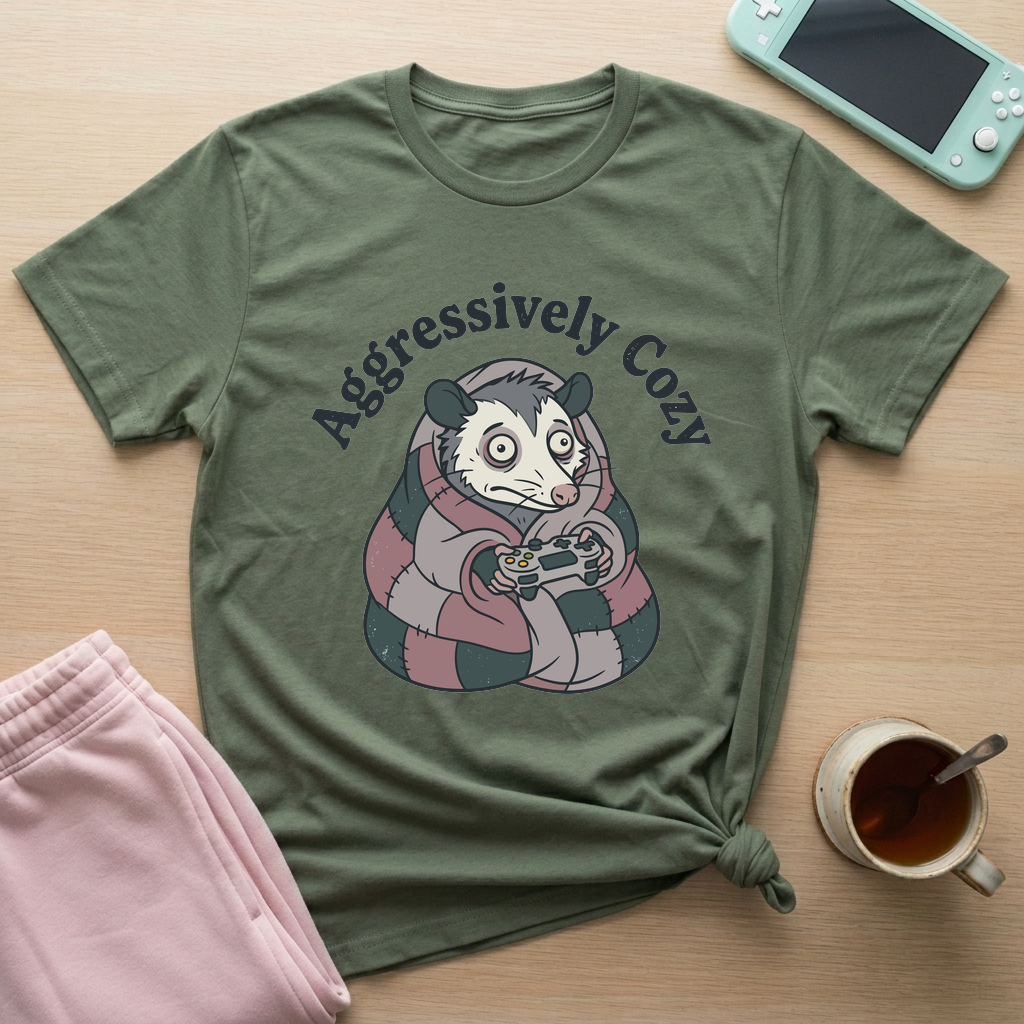 Aggresively Cozzy T-Shirt - Aggresively Cozzy_military_green