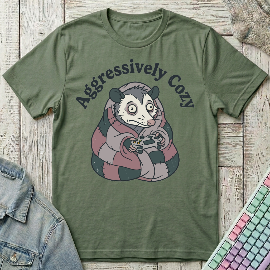 Aggresively Cozzy T-Shirt - Aggresively Cozzy_military_green