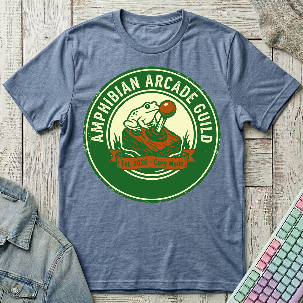 Amphibian Arcade Guild T-Shirt - Amphibian Arcade Guild_heather_indigo