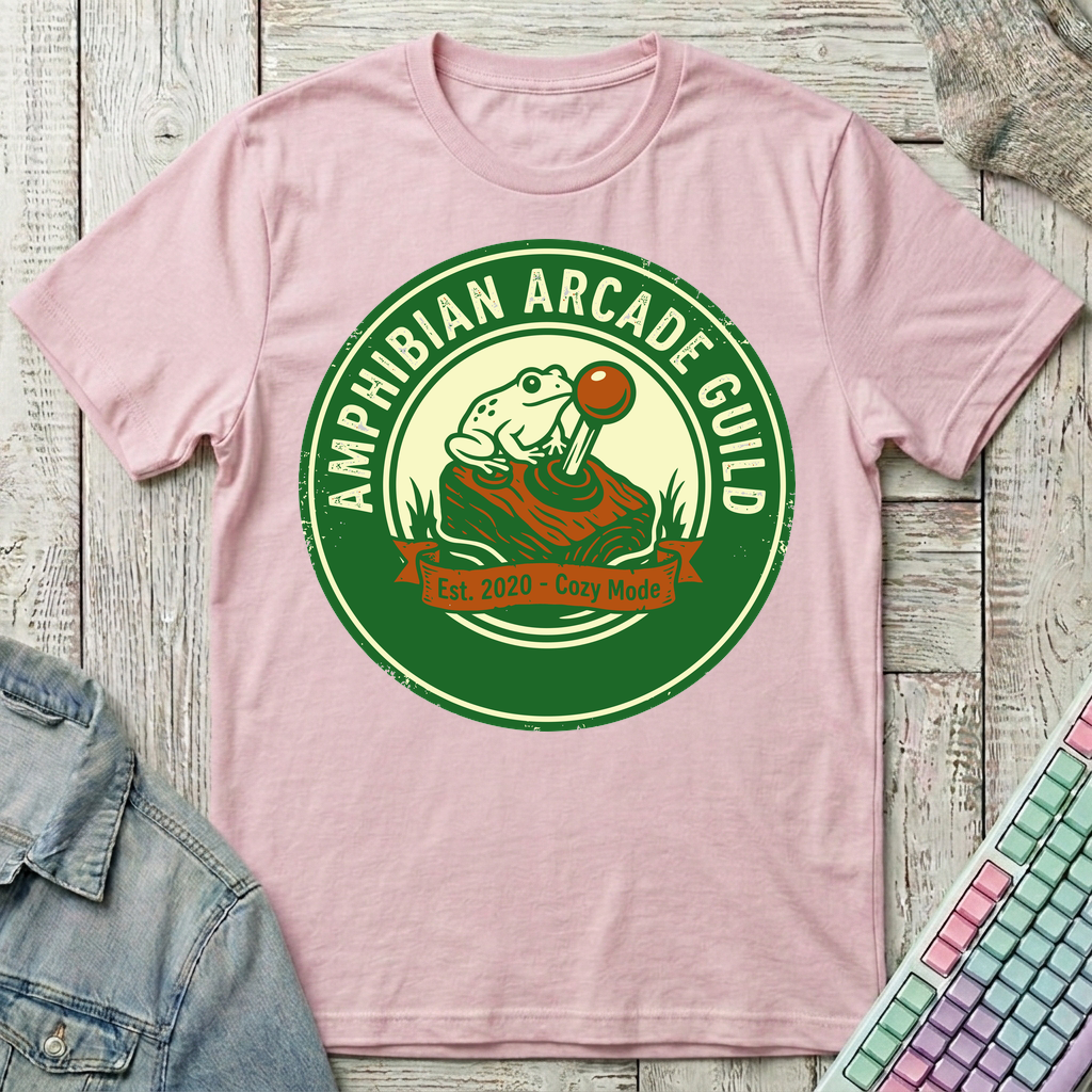 Amphibian Arcade Guild T-Shirt - Amphibian Arcade Guild_light_pink