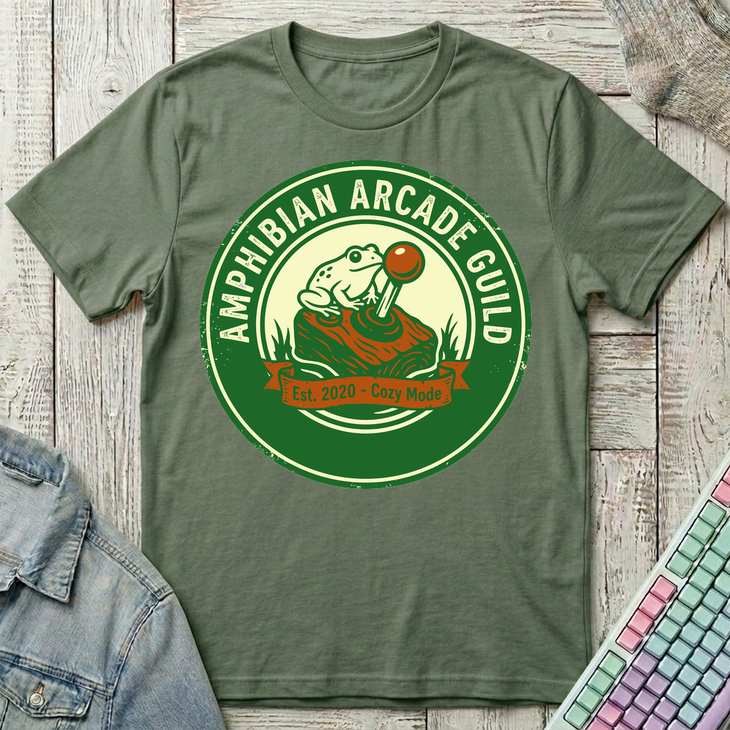 Amphibian Arcade Guild T-Shirt - Amphibian Arcade Guild_military_green