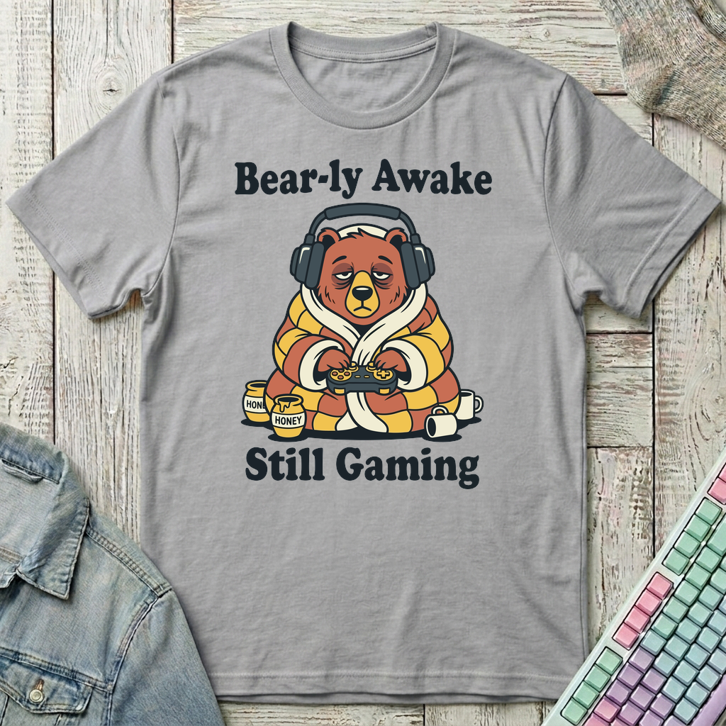Bear-ly Awake T-Shirt - Bear-ly Awake_sport_grey