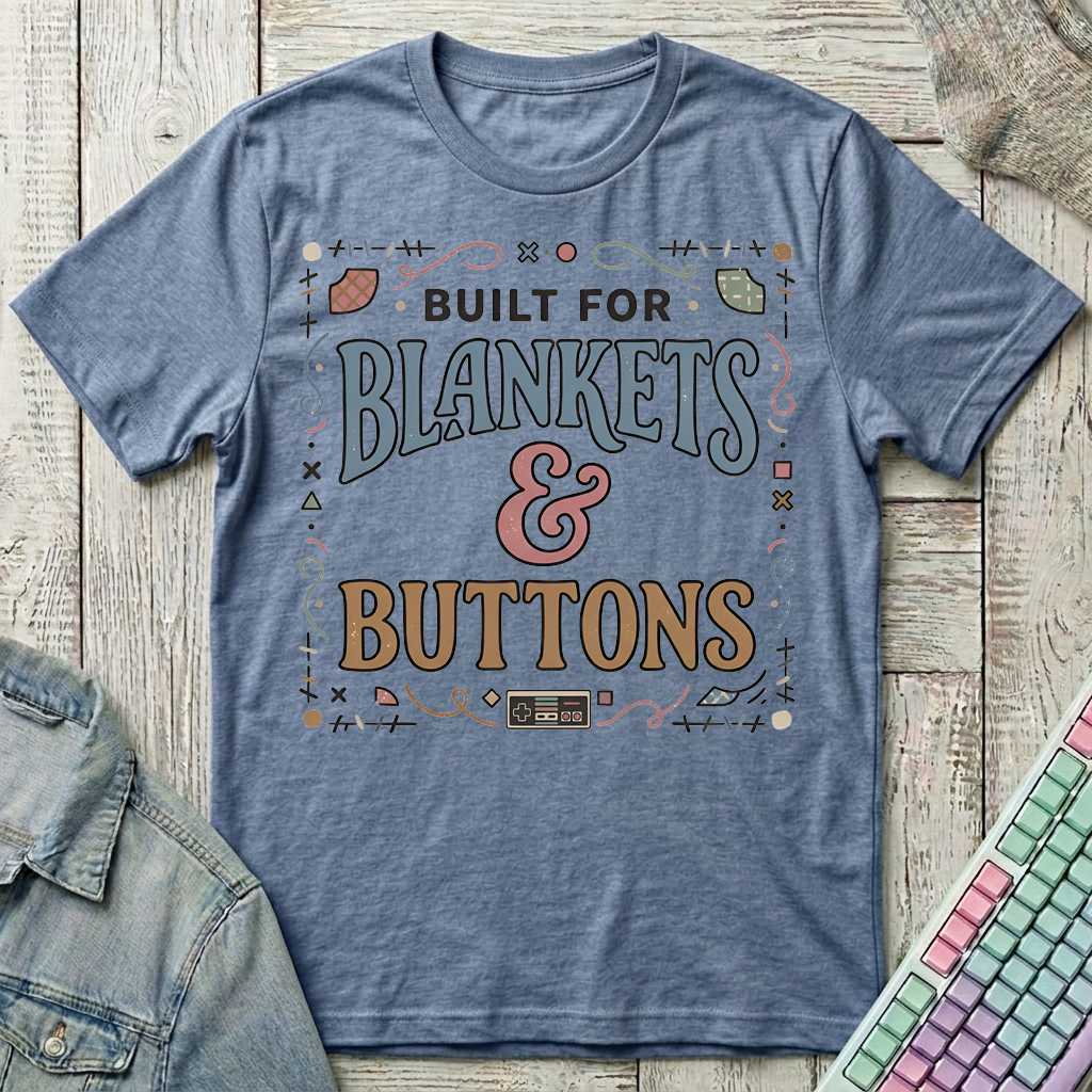 Blanket & Buttons T-Shirt - Blanket & Buttons_heather_indigo