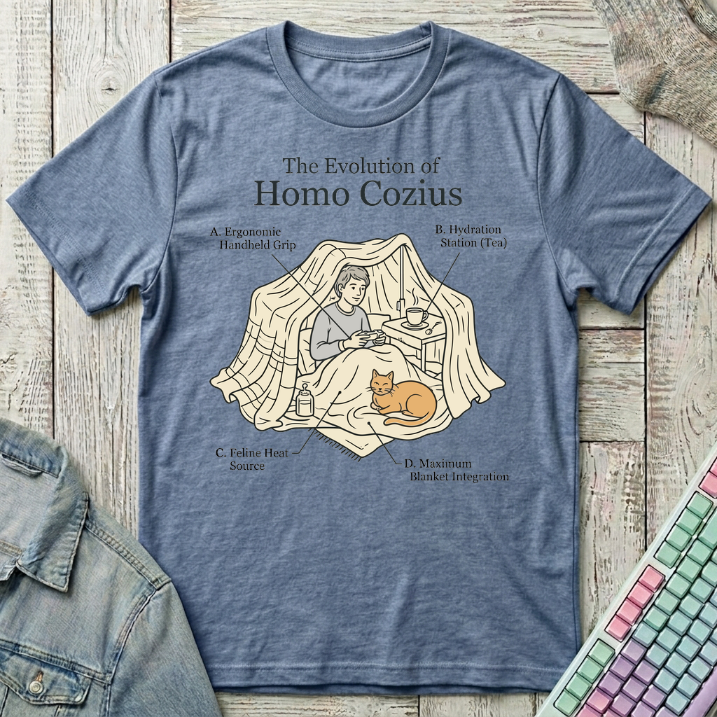 Blanket Fort Gamer T-Shirt - Blanket Fort Gamer_heather_indigo