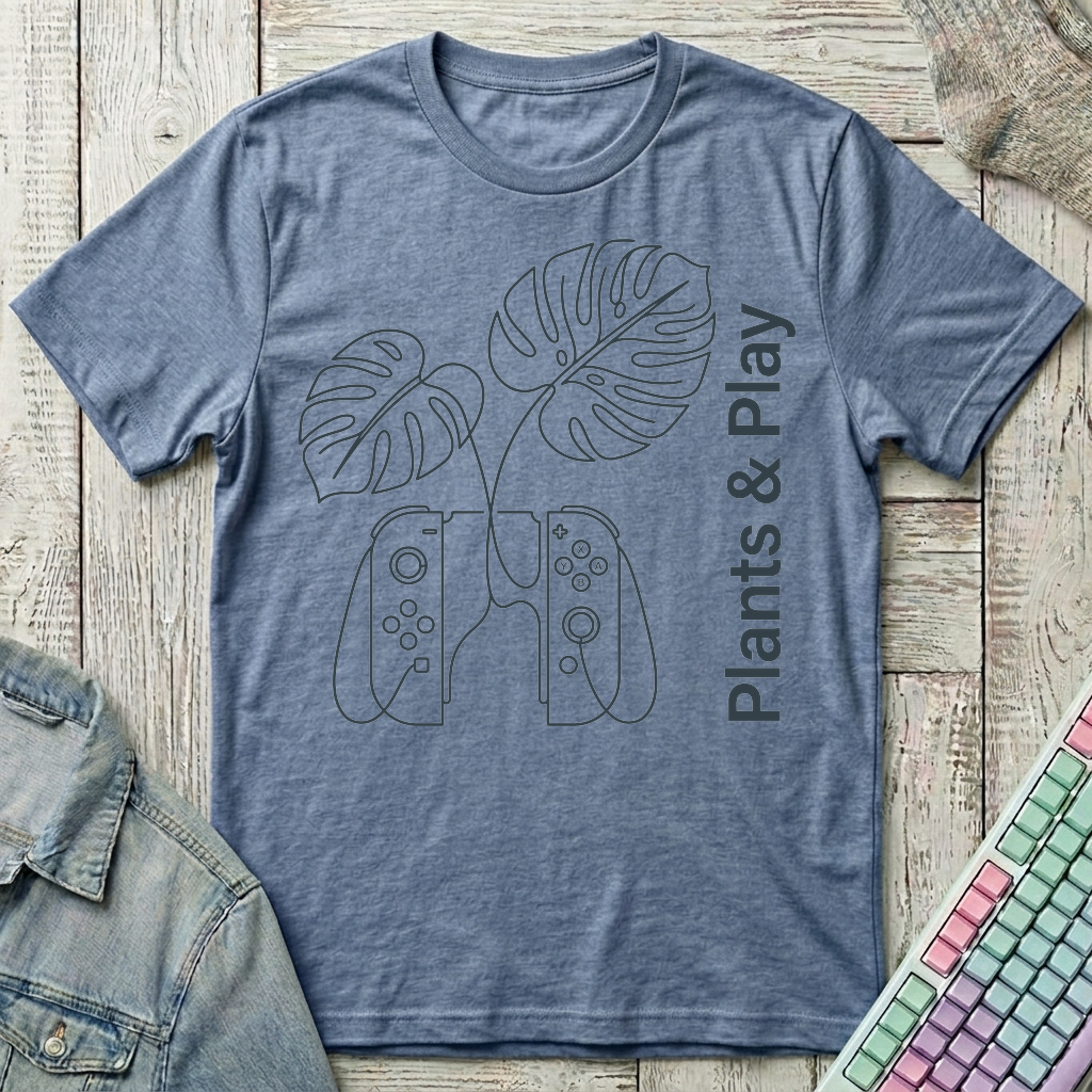 Botanical Game Mode T-Shirt - Botanical Game Mode_heather_indigo