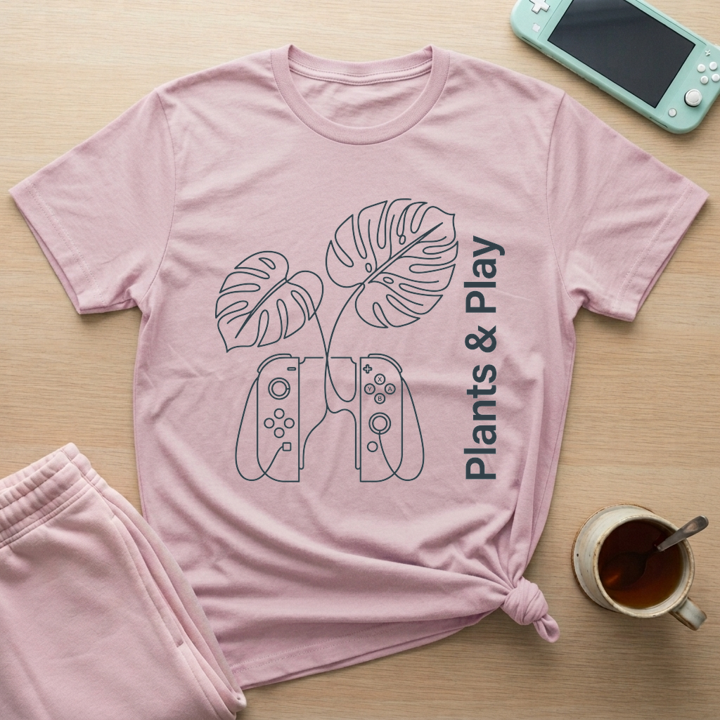 Botanical Game Mode T-Shirt - Botanical Game Mode_light_pink