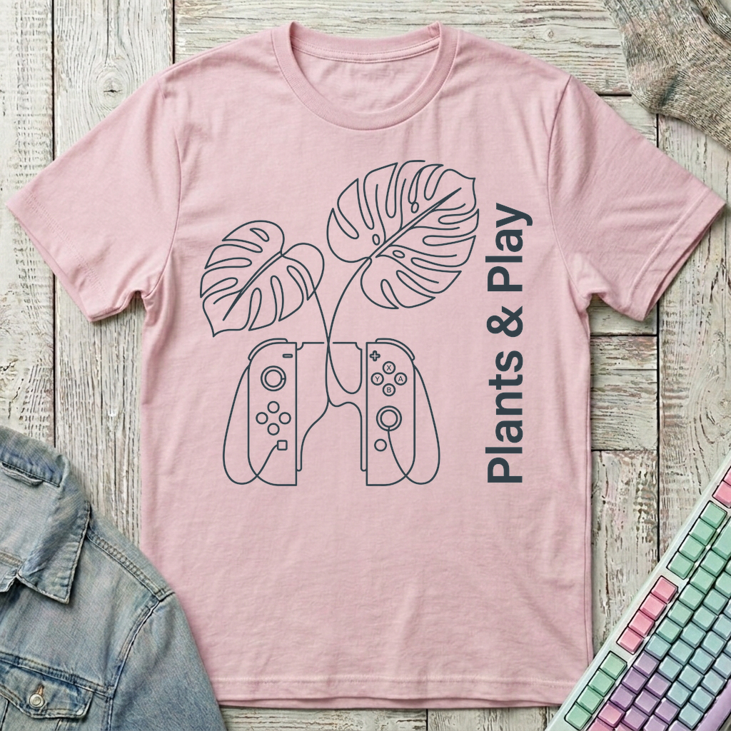 Botanical Game Mode T-Shirt - Botanical Game Mode_light_pink