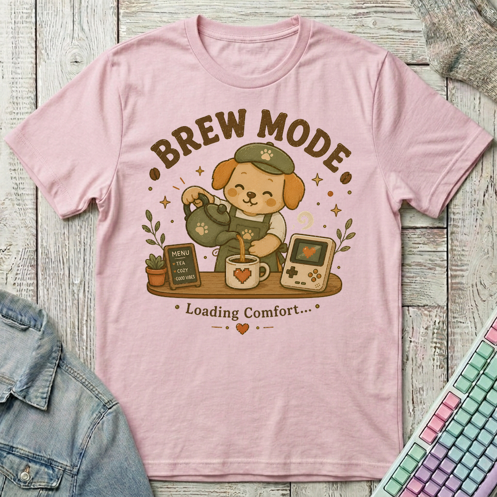 Brew Mode T-Shirt - Brew Mode_light_pink
