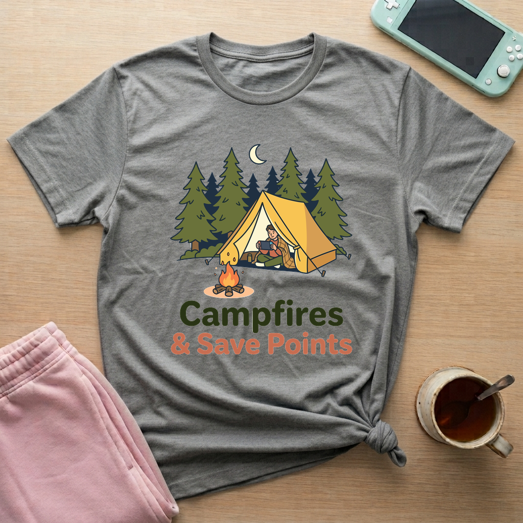 Campfire Respawn T-Shirt - Campfire Respawn_graphite_heather