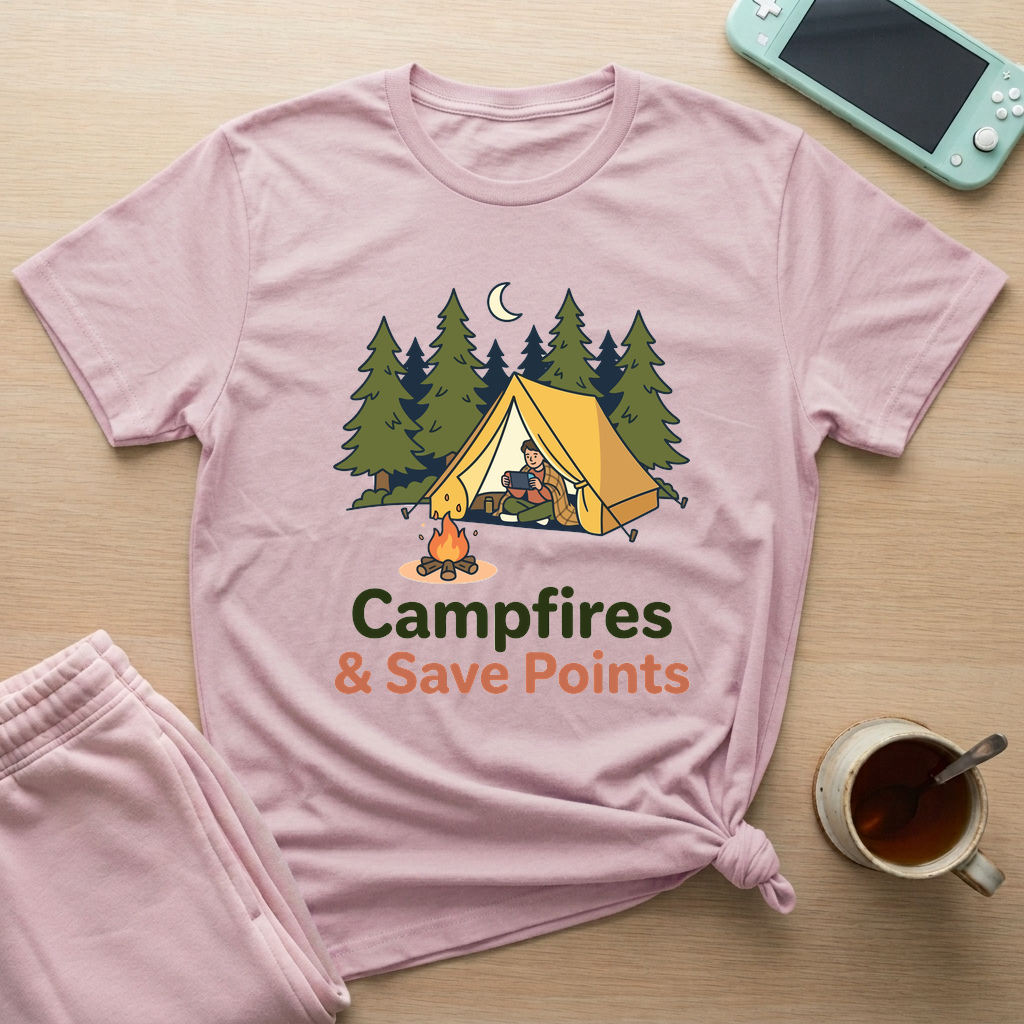 Campfire Respawn T-Shirt - Campfire Respawn_light_pink