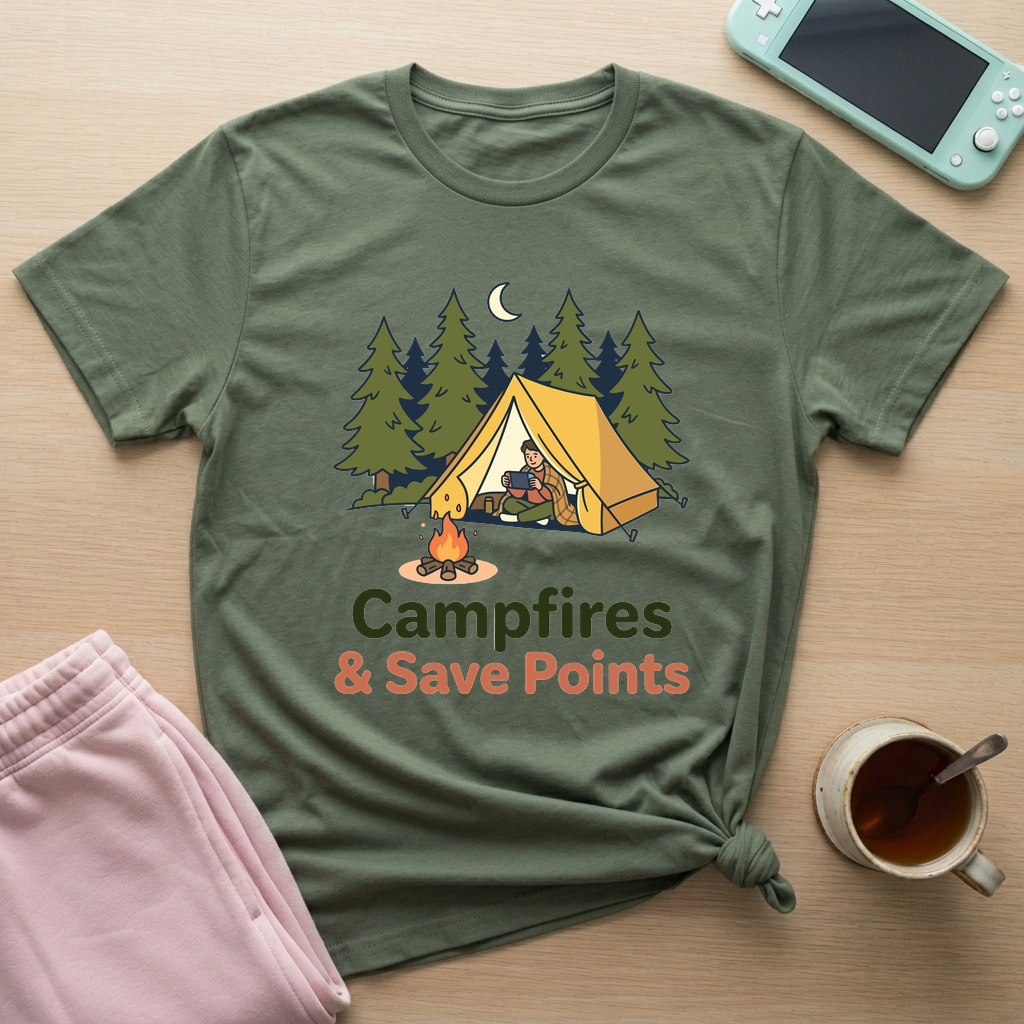 Campfire Respawn T-Shirt - Campfire Respawn_military_green