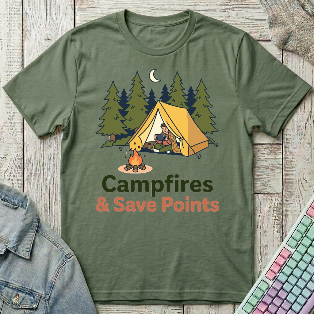 Campfire Respawn T-Shirt - Campfire Respawn_military_green