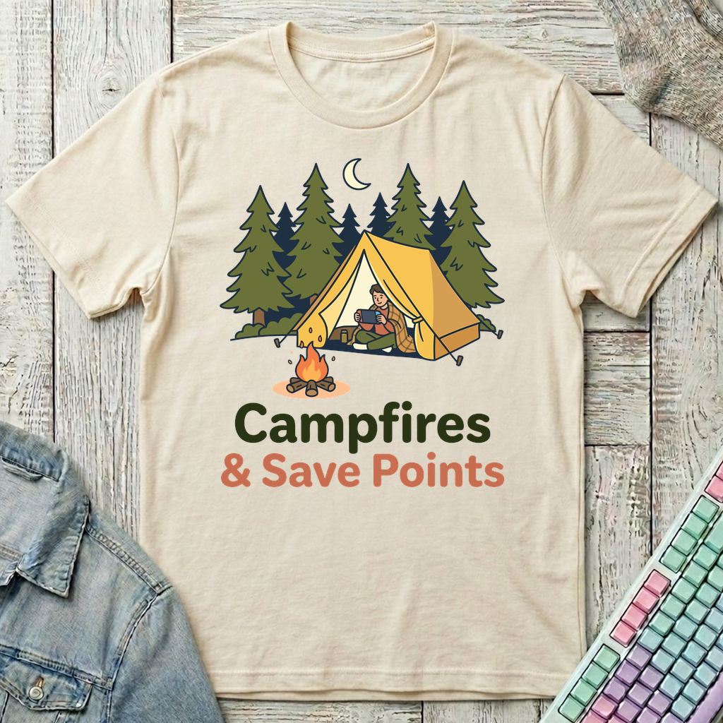 Campfire Respawn T-Shirt - Campfire Respawn_natural