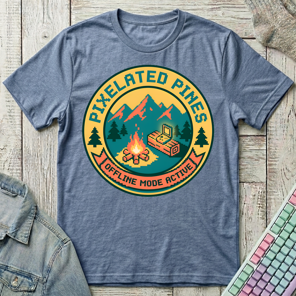 Campfire Save Point T-Shirt - Campfire Save Point_heather_indigo