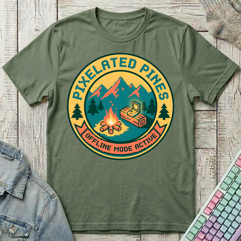 Campfire Save Point T-Shirt - Campfire Save Point_military_green