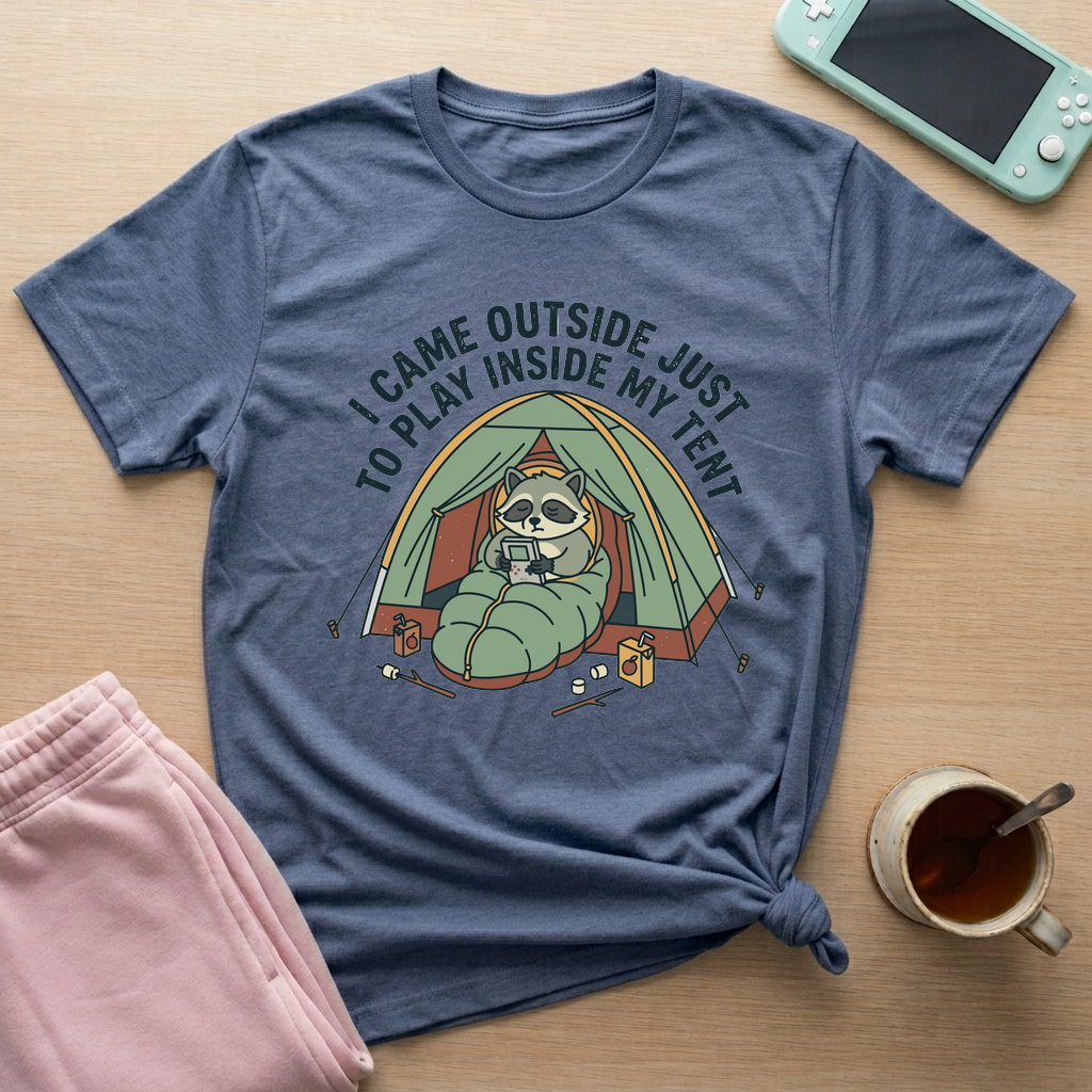 Camping Gamer T-Shirt - Camping Gamer_heather_indigo