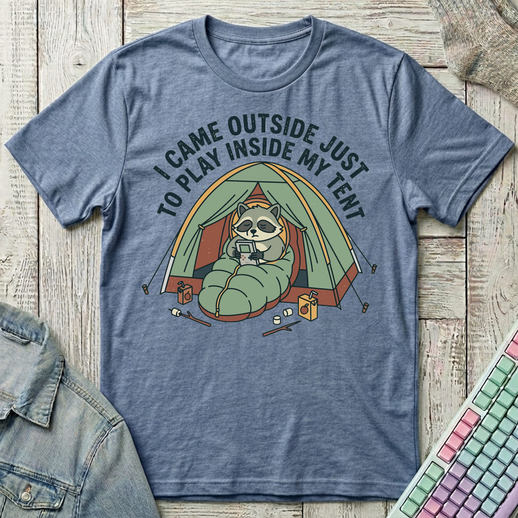 Camping Gamer T-Shirt - Camping Gamer_heather_indigo