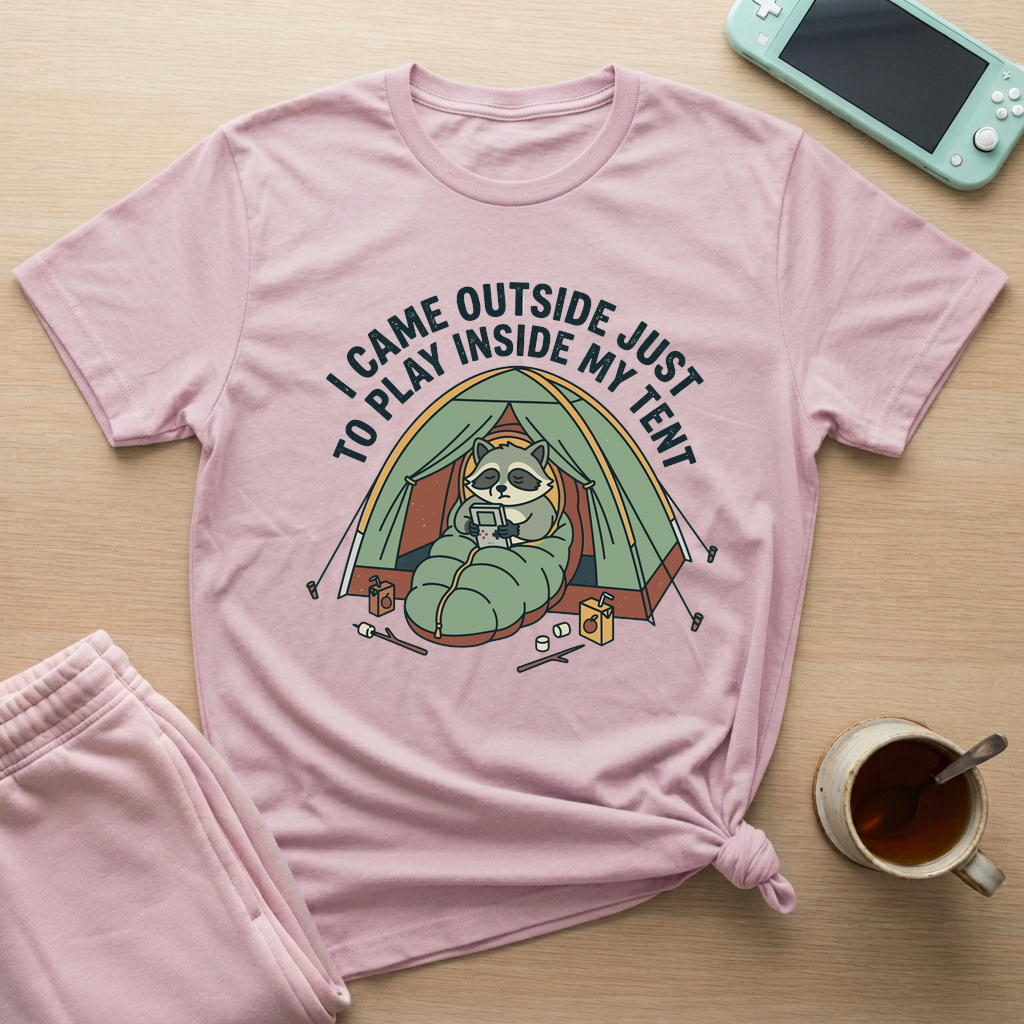 Camping Gamer T-Shirt - Camping Gamer_light_pink