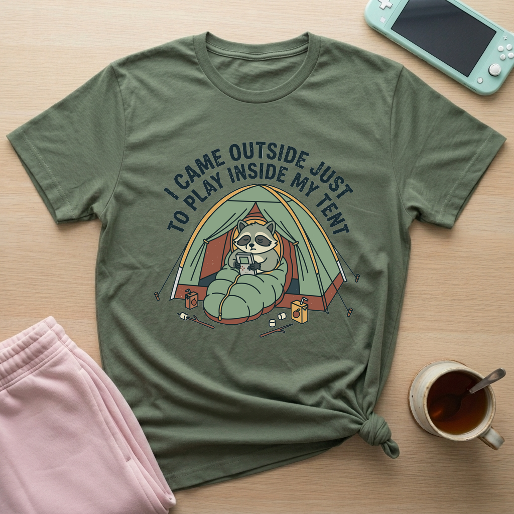 Camping Gamer T-Shirt - Camping Gamer_military_green