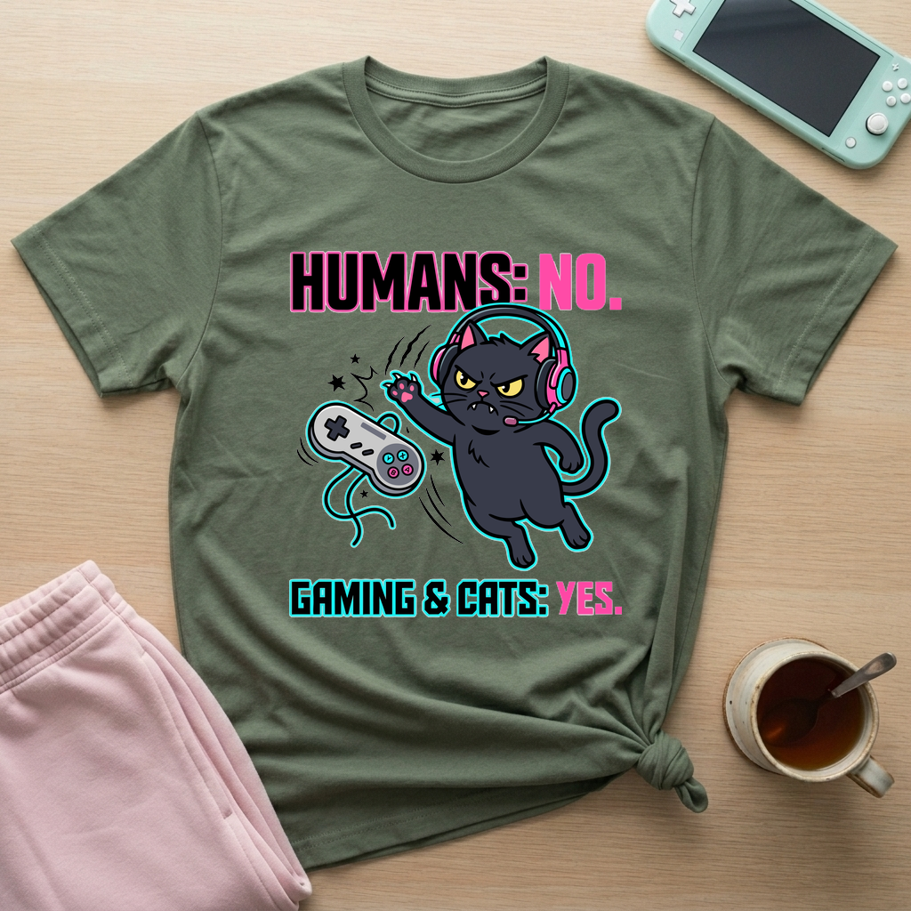 Cats Over Humans T-Shirt - Cats Over Humans_military_green