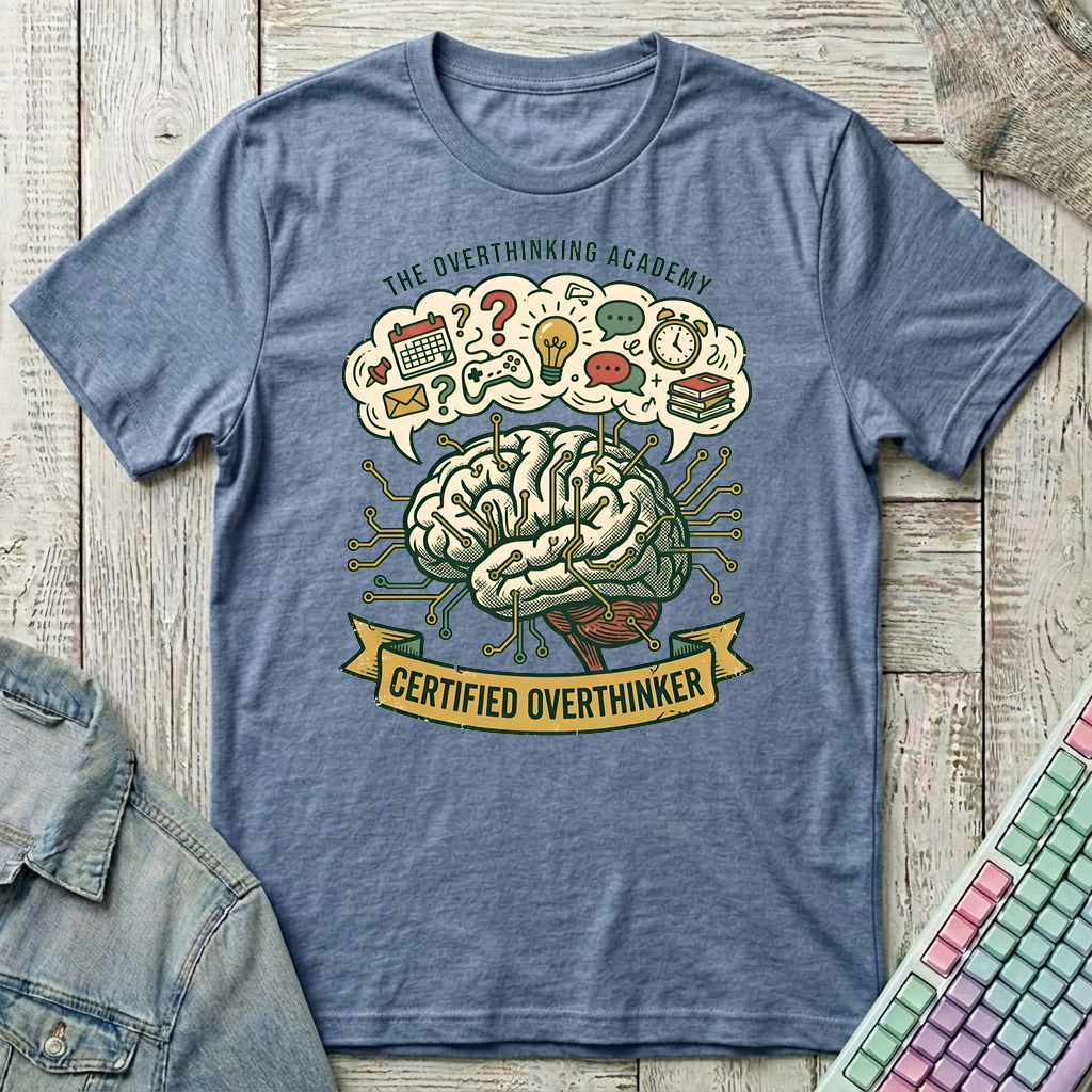Certified Overthinker T-Shirt - Certified Overthinker_heather_indigo