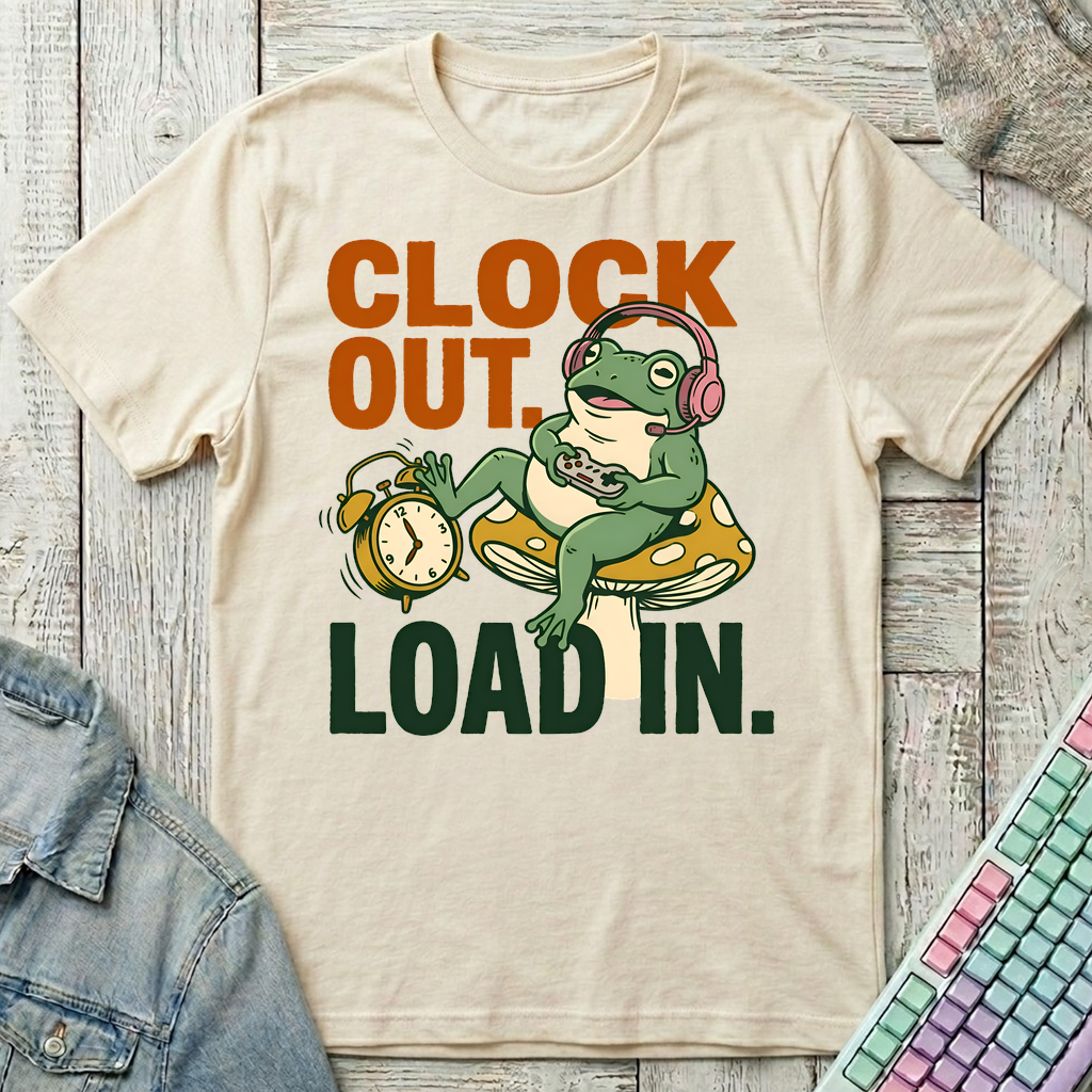 Clock Out Loading T-Shirt - Clock Out Loading_natural
