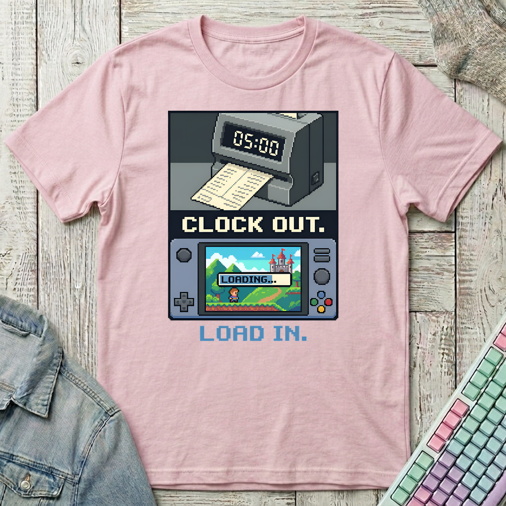 Clock Out T-Shirt - Clock Out_light_pink