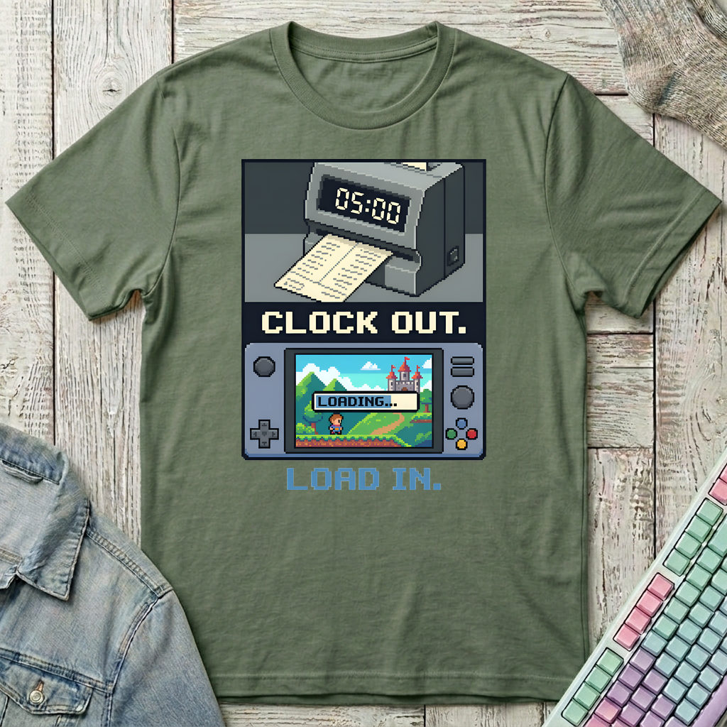 Clock Out T-Shirt - Clock Out_military_green
