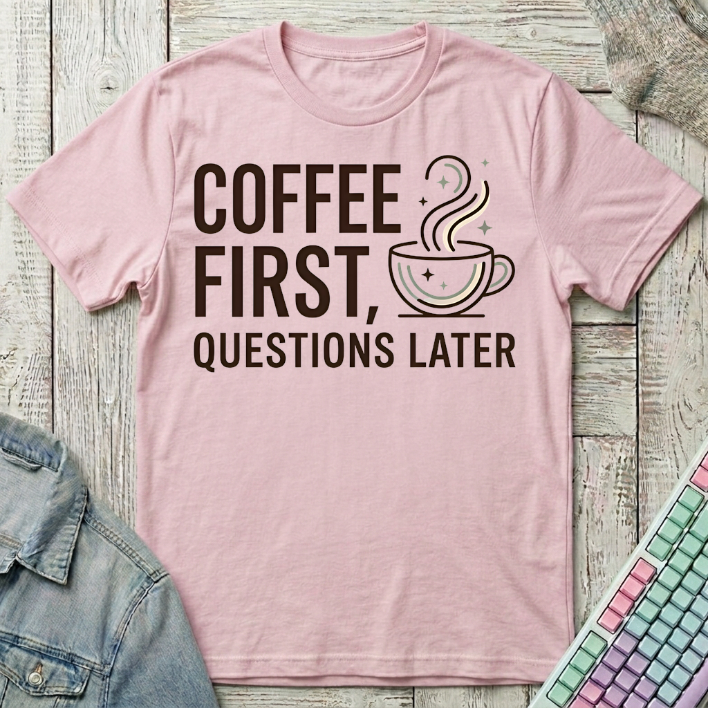 Coffee First T-Shirt - Coffee First_light_pink