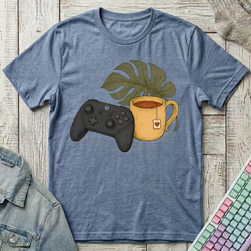 Controller & Tea Retreat T-Shirt - Controller & Tea Retreat_heather_indigo