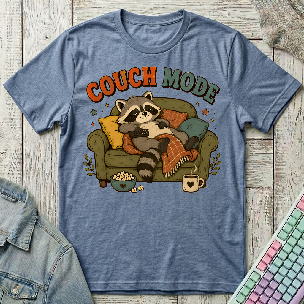 Couch Mode T-Shirt - Couch Mode_heather_indigo