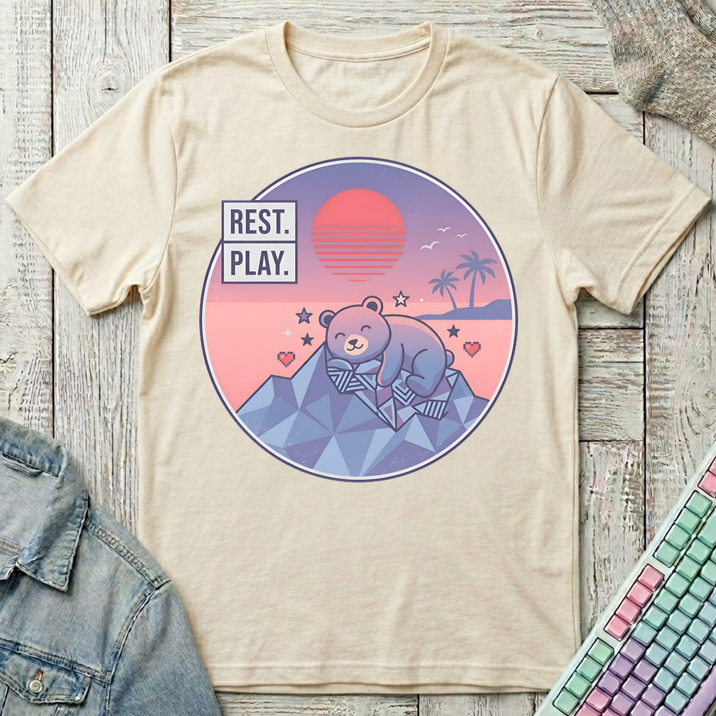 Cozy Bear Sunset T-Shirt - Cozy Bear Sunset_natural