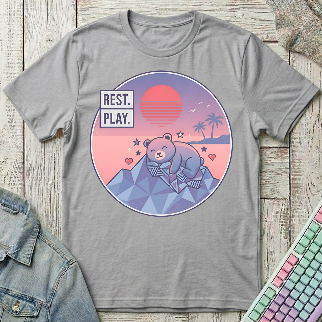 Cozy Bear Sunset T-Shirt - Cozy Bear Sunset_sport_grey