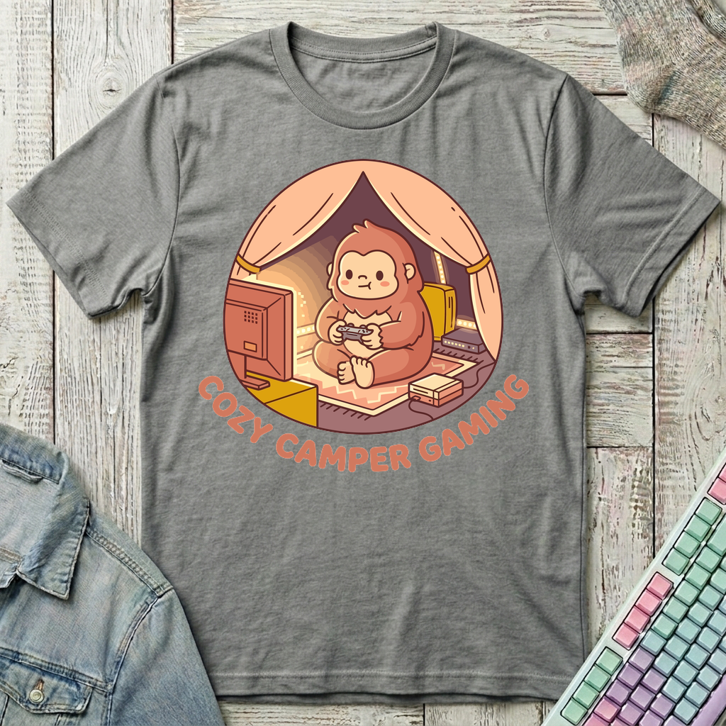 Cozy Camper Gaming T-Shirt - Cozy Camper Gaming_graphite_heather