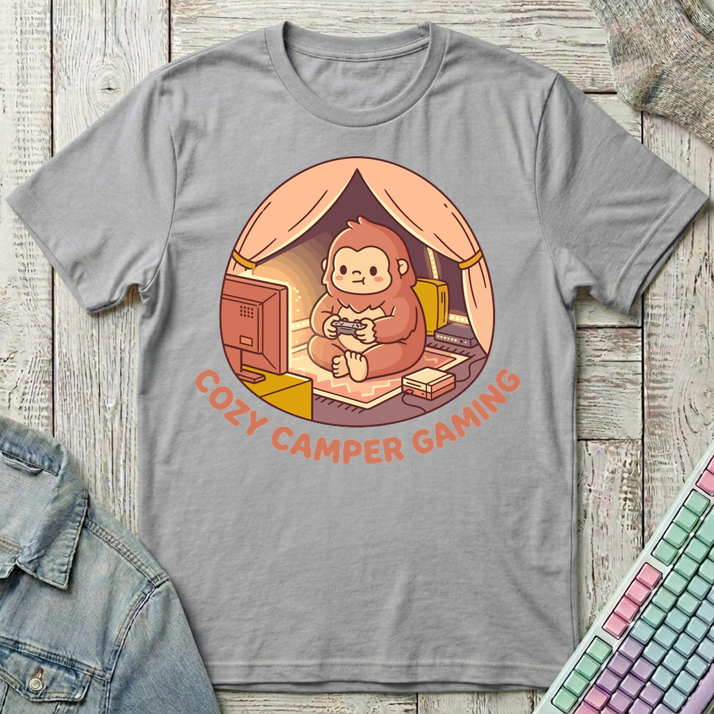 Cozy Camper Gaming T-Shirt - Cozy Camper Gaming_sport_grey