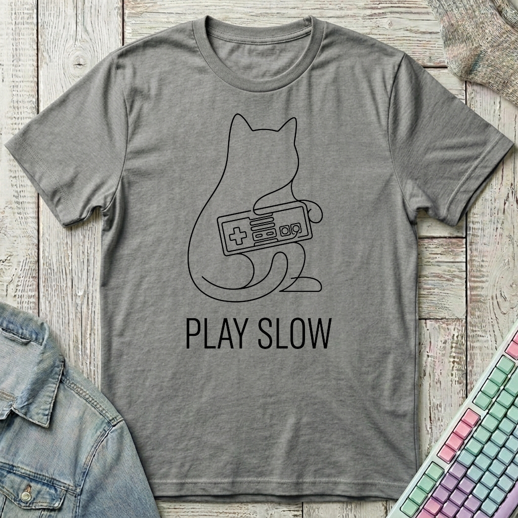 Cozy Cartridge Cat T-Shirt - Cozy Cartridge Cat_graphite_heather