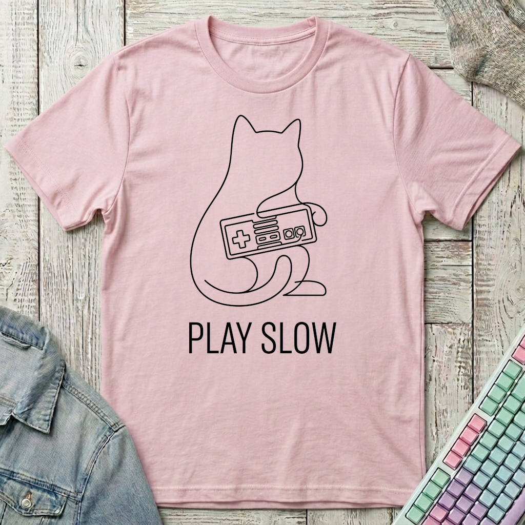 Cozy Cartridge Cat T-Shirt - Cozy Cartridge Cat_light_pink