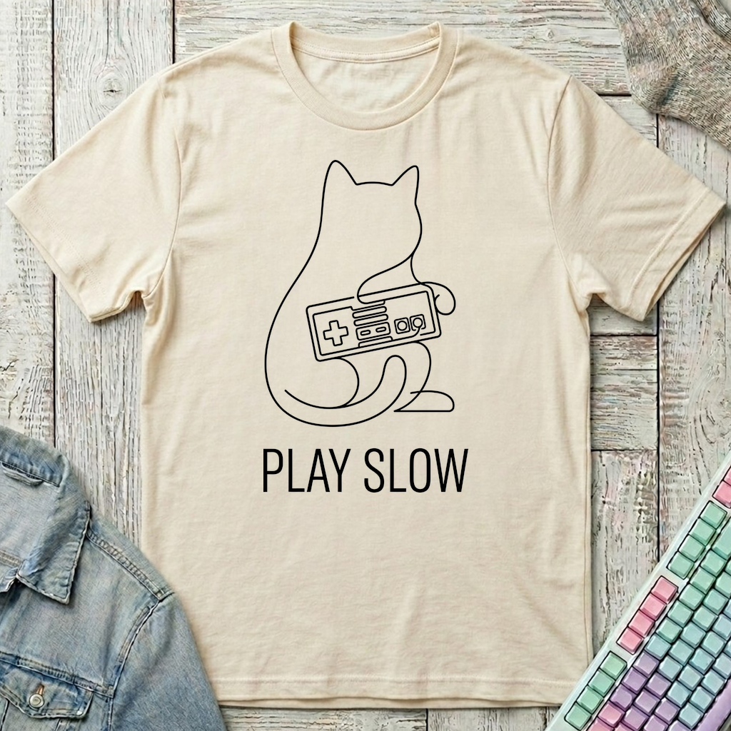 Cozy Cartridge Cat T-Shirt - Cozy Cartridge Cat_natural