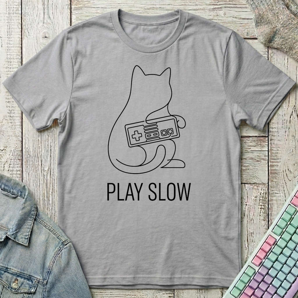 Cozy Cartridge Cat T-Shirt - Cozy Cartridge Cat_sport_grey