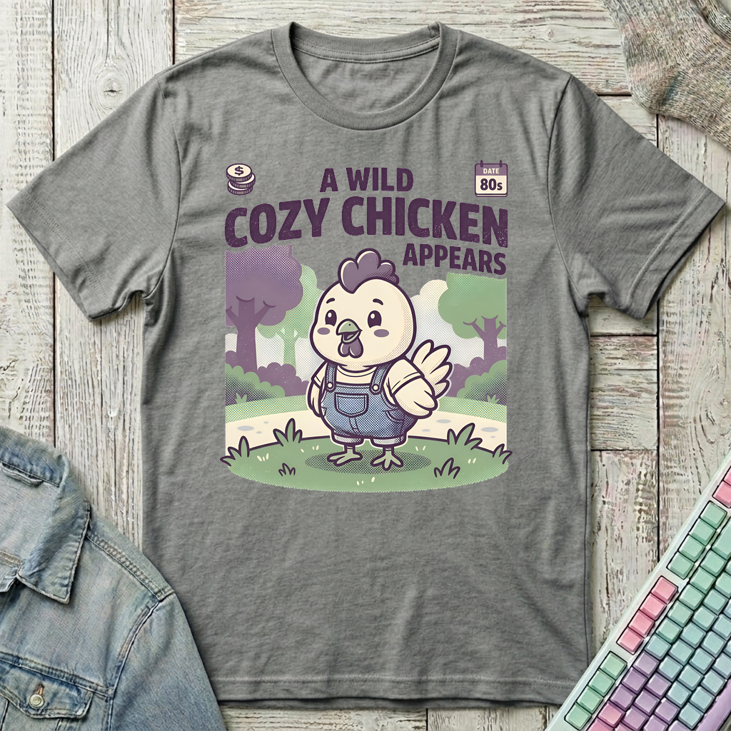 Cozy Chicken Appears T-Shirt - Cozy Chicken Appears_graphite_heather